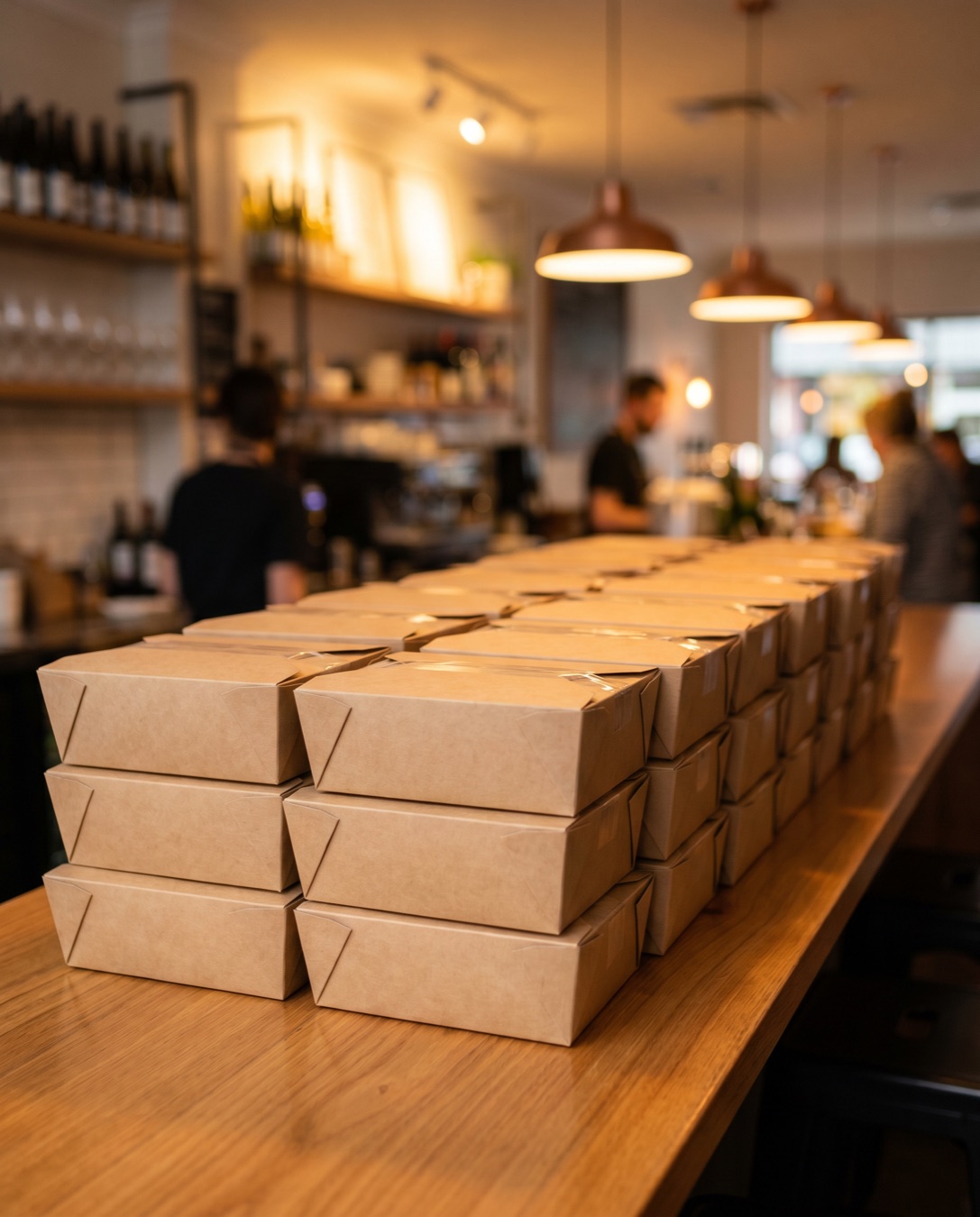 Packaged orders lined up in rows — Catering & Bulk Orders at DöLaPi Ingolstadt