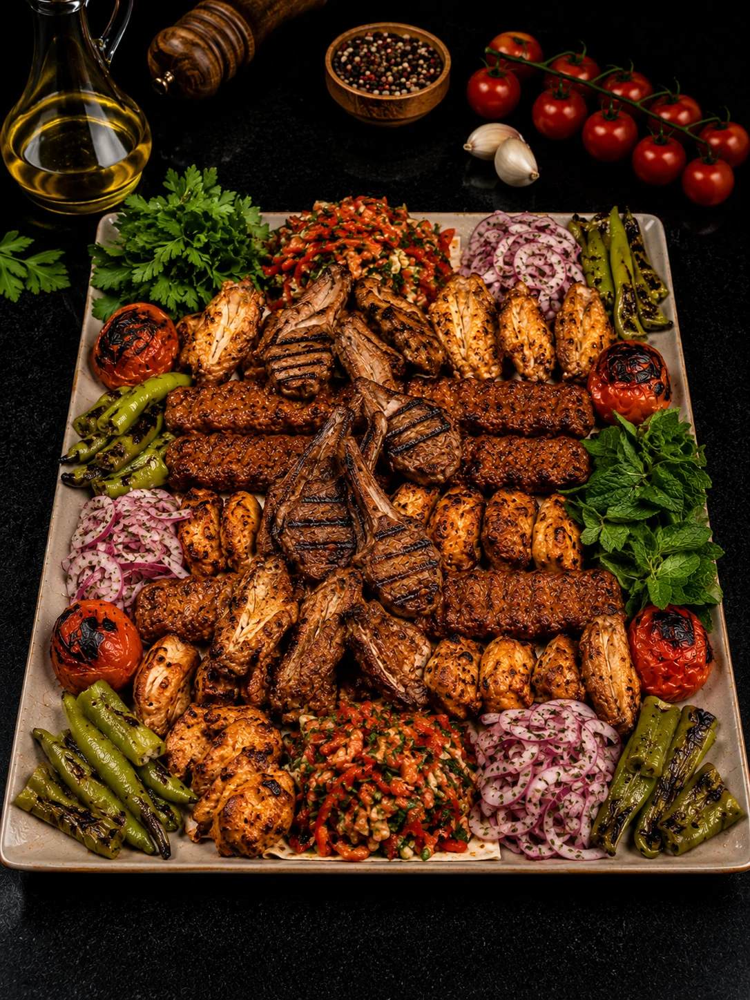 Large mixed grill platter with Adana, köfte and skewers from DöLaPi Ingolstadt
