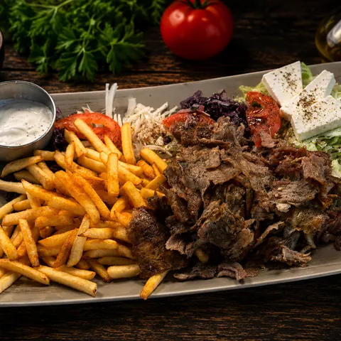 Döner Kebab Plate with Soft Cheese