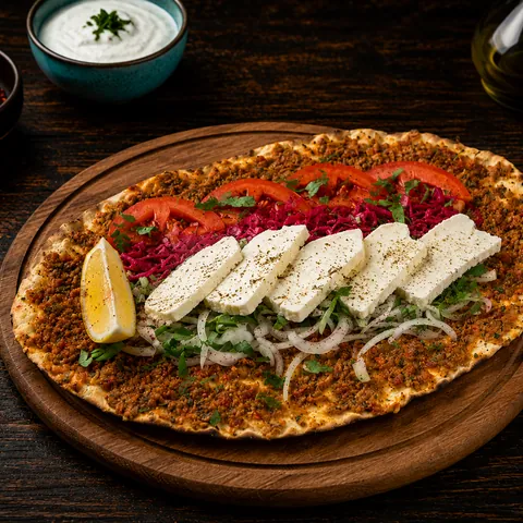 Lahmacun with Soft Cheese