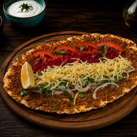 Lahmacun with Gouda Cheese