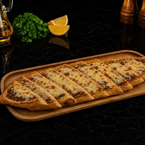 Pide with Minced Meat and Kashar Cheese