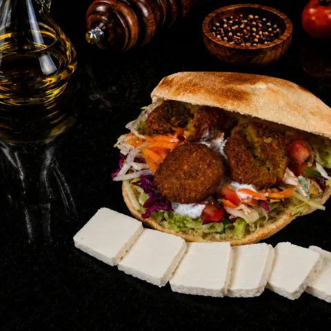 Falafel Döner Kebab with Cheese